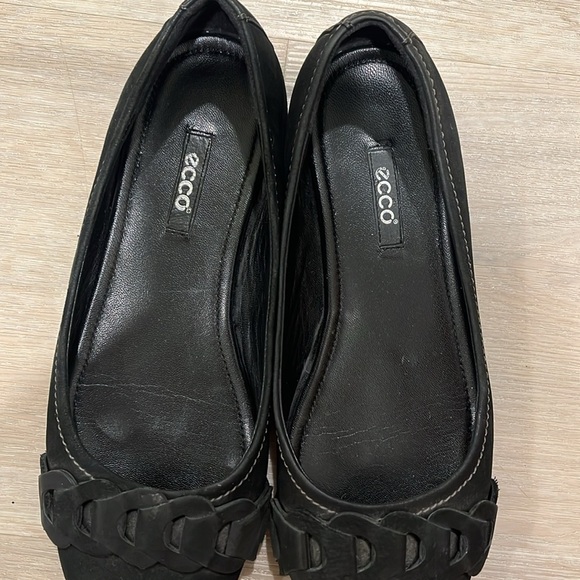 ECCO Kelly flats leather black ballet size 37 7 trendy 90s Y2K 2000s VTG luxury - Picture 3 of 6